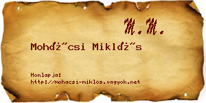 Mohácsi Miklós névjegykártya