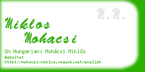 miklos mohacsi business card