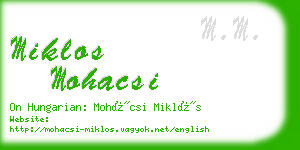 miklos mohacsi business card